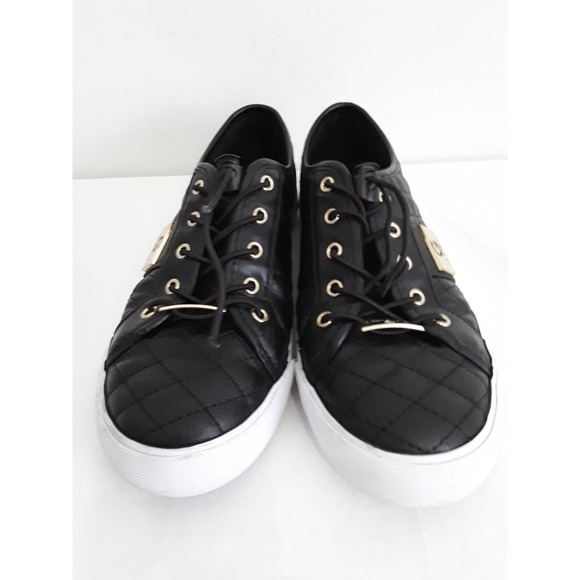 Guess Sz 7.5M G by Guess Black & Gold Backer 2 Quilted Sneakers - Picture 2 of 10